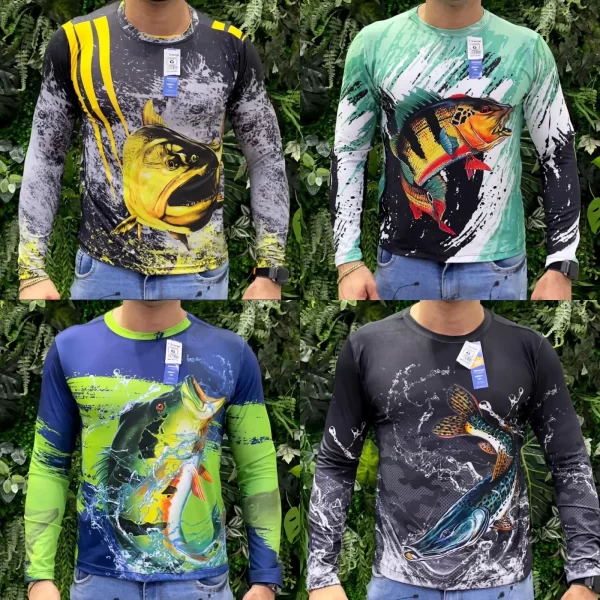 Camisetas Pesca Manga Longa Uv50 Proteção Solar - Imagem 2