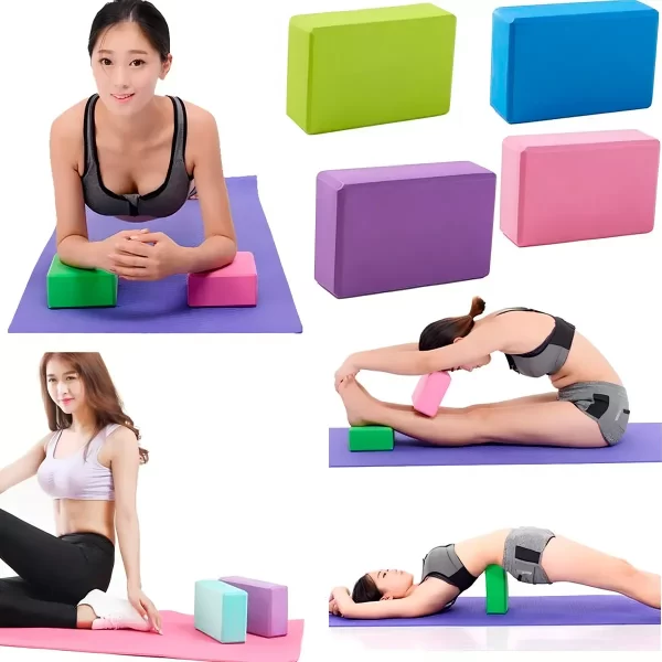 Bloco Yoga EVA Antiderrapante Leve Espuma Exercício Treino Alongamento Pilates Ginástica Fitness Academia Equilíbrio Treinamento - Imagem 5