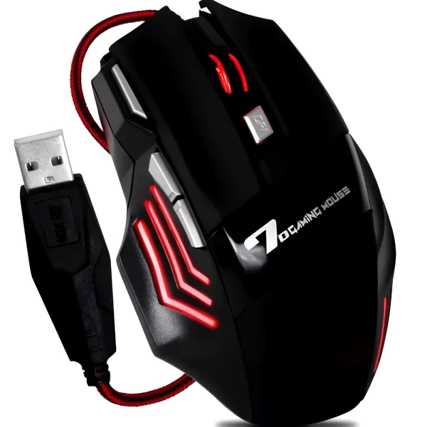 Mouse Gamer Laser Led Usb 7 Botões Profissional - Imagem 2