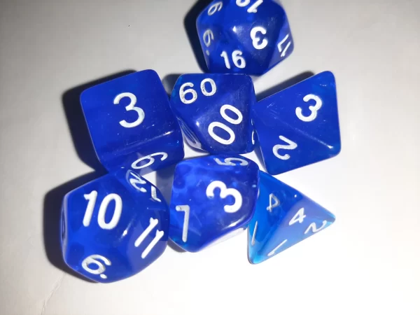 Jogo Dados 7 Peças Kit Dungeons And Dragons Rpg Azul - Imagem 4