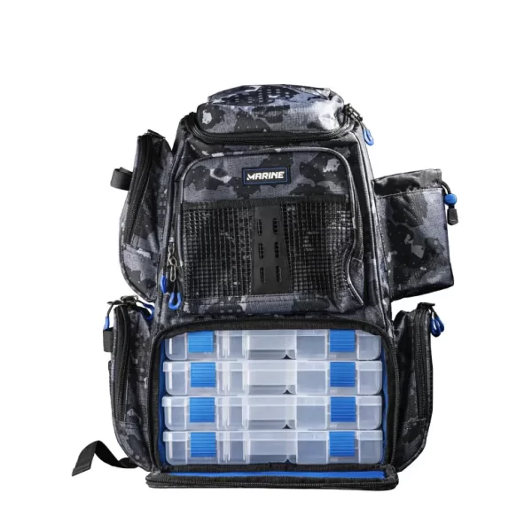 Bolsa Mochila Caixa de Pesca Marine M-MP25C com 4 Estojos Inclusos 50cm x 45cm x 25cm