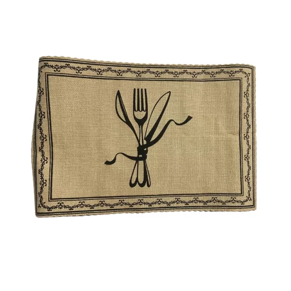 Conjunto 4 Jogos Americanos Rustico Mesa de Jantar e Porta Talhares Toalha Prato - Imagem 5
