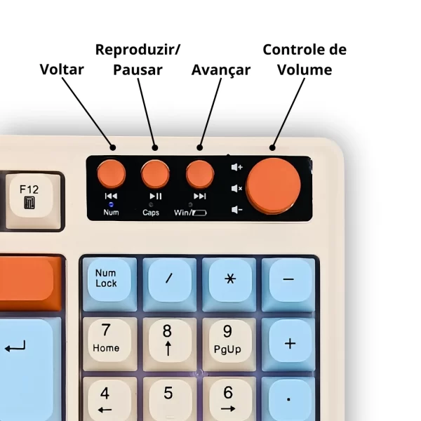 Teclado E Mouse Sem Fio 2.4ghz ABNT2 Receptor Nano Usb - Imagem 3