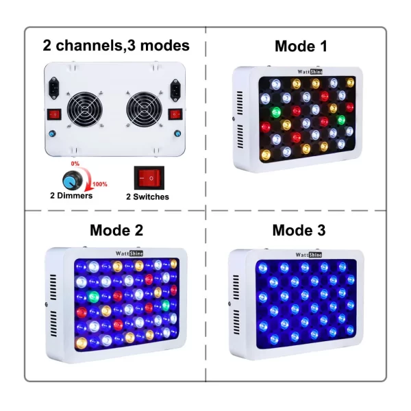 Dimmer luz do aquário regulável led luzes do tanque fsih 180w bacife marinho aquário lâmpada decoração para tanques de peixes e aquários - Imagem 3