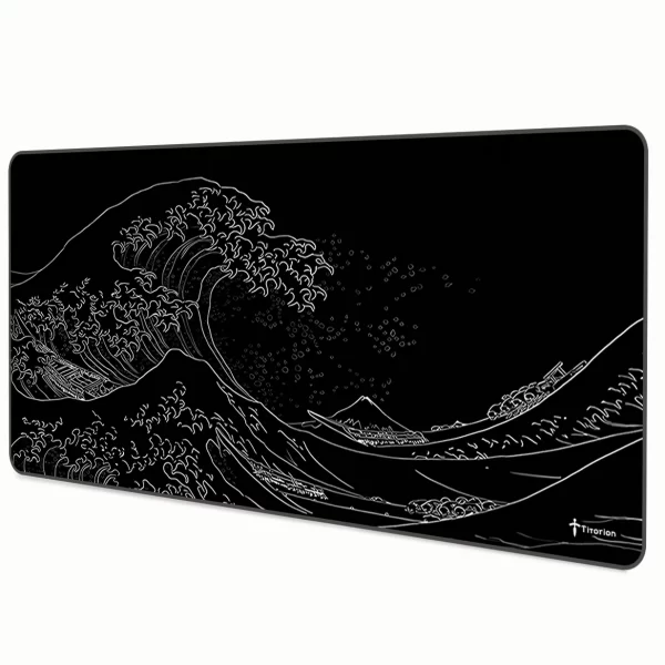 Mouse Pad Gamer Extra Grande Profissional 90x40 Deskpad Branco Preto Ergonômico Speed OndaTitorion