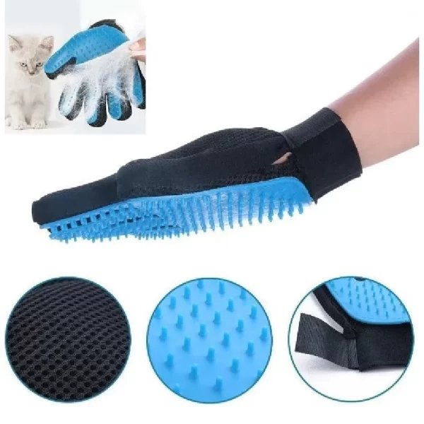 Luva Removedora de Pelos Higiene Para Pets Cães e Gatos 24cm Prático Fácil Limpeza Seco ou Molhado - Imagem 6