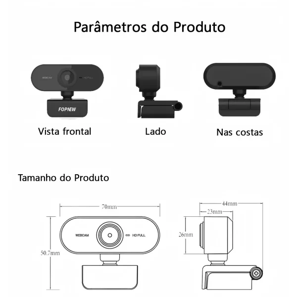 Webcam Full HD 1080p com Microfone Embutido - Widescreen USB, Ideal para Videoconferências e Chamadas Online - Imagem 2