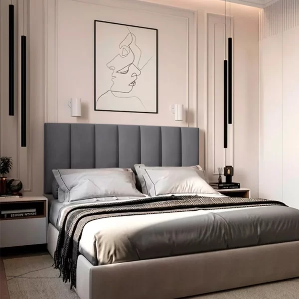 Kit 7 Cabeceiras Modulares Estofada Autocolante Para Cama De Casal - Imagem 3