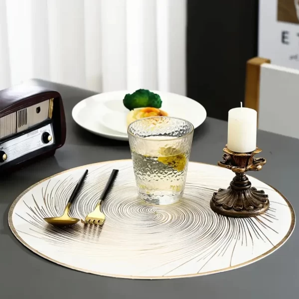 Conjunto 4 Peças Jogo Americano Tecido Impermeavel Poliester Antiderrapante Jantar Mesa Cozinha - Imagem 2