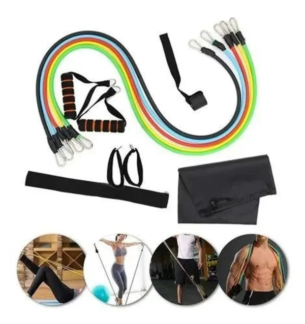 Kit Elástico Extensor para Treino Funcional em Casa - Imagem 4