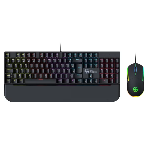 Kit Teclado E Mouse Mecânico Gamer Abnt2 Led Rgb Switch Blue Usb 3200 Dpi Mouse Pad Para Computador Pc Ps4 BK-03