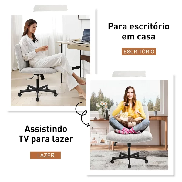 Cadeira giratória Python Fly, design com assento largo, cadeira de algodão para escritório em casa, envio do Brasil - Imagem 6