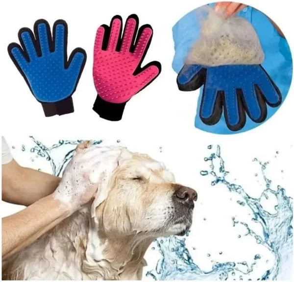 Luva Para Animais De Estimação Gato Cão Escova Removedor Cabelo Solto Deshedding Pente Banho Limpeza Massagem Pet Grooming - Imagem 6