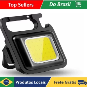 Mini Lanterna LED Portátil Recarregável com Abridor de Garrafas