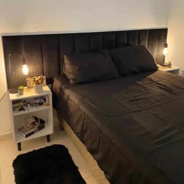 Kit 7 Cabeceiras Modulares Estofada Autocolante Para Cama De Casal - Imagem 5