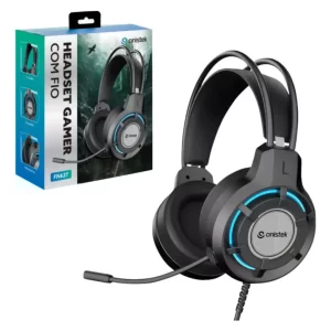 Headset Gamer FN639 com LED RGB e Microfone Ajustável