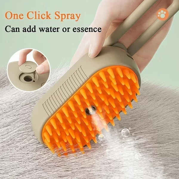 Escova A Vapor Para Gatos Cães 3 Em 1 Escovas Elétricas De Pêlos Pentes De Massagem Animais De Estimação Remoção - Imagem 5