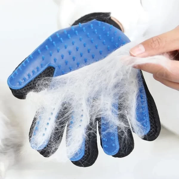 Luva Removedora de Pelos Higiene Para Pets Cães e Gatos 24cm Prático Fácil Limpeza Seco ou Molhado - Imagem 4
