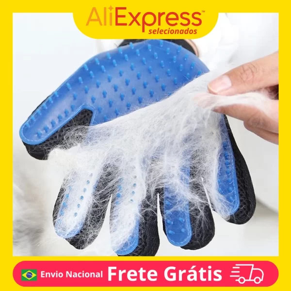 Luva Para Animais De Estimação Gato Cão Escova Removedor Cabelo Deshedding Pente Banho Limpeza Massagem Pet Grooming Confortável