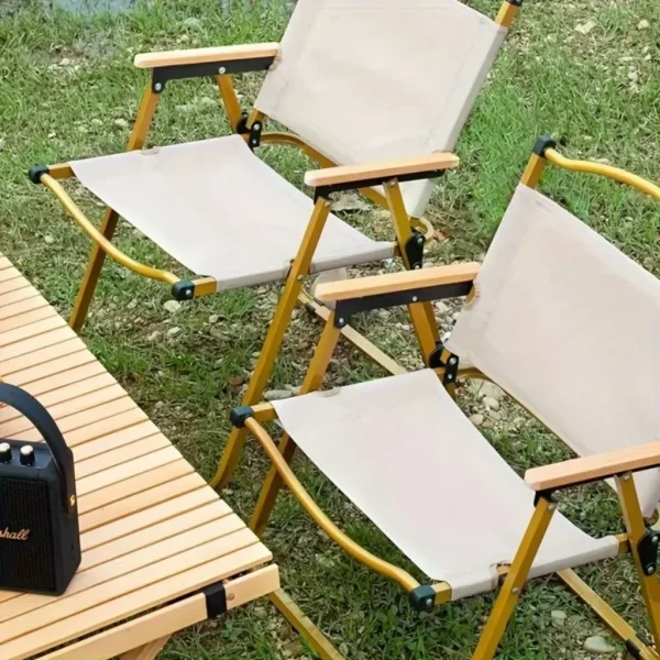 Cadeira Dobrável Portátil Camping Pesca Praia Piquenique Viagem Dobrável Resistente Encosto Confortável Apoio 120kg Alumínio Aço - Imagem 2