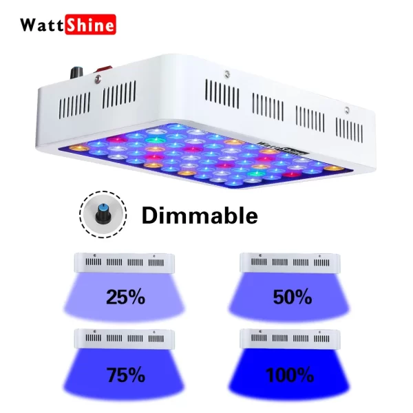 Dimmer luz do aquário regulável led luzes do tanque fsih 180w bacife marinho aquário lâmpada decoração para tanques de peixes e aquários - Imagem 2