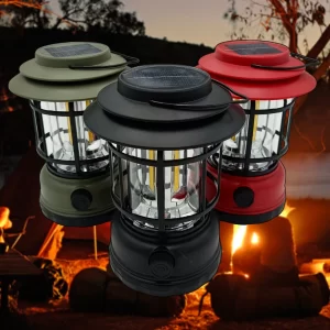 Lampião Multiuso LED Recarregável Solar e USB para Camping