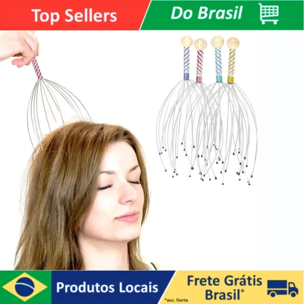 Massageador Antiestresse de Cabeça Antiestresse Cossador Cafuné Relaxante Alivia Tenção SORTIDOS