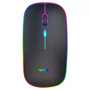Mouse Sem Fio Óptico RGB Recarregável 2.4GHz