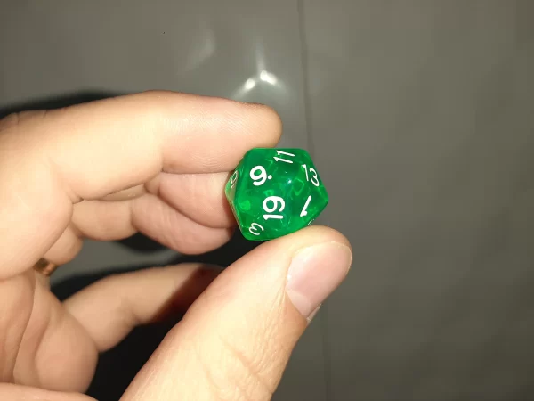 Jogo Dados 7 Peças Kit Dungeons And Dragons Rpg Verde - Imagem 5