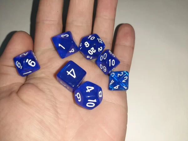 Jogo Dados 7 Peças Kit Dungeons And Dragons Rpg Azul - Imagem 5