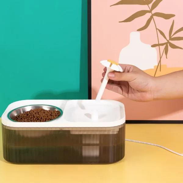 Ultra-Quiet Automatic Cat Water Dispenser, 2 em 1, alimentador de fonte para Pet, cão alimentação tigela, recircular beber, filt - Imagem 4