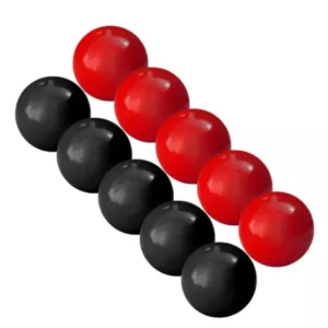 Jogo de Bola de Sinuca Bilhar 54mm Preto e Vermelho