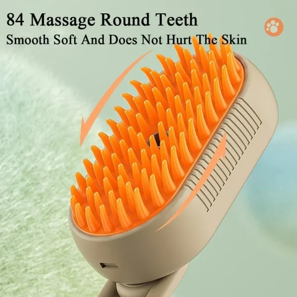 Escova A Vapor Para Gatos Cães 3 Em 1 Escovas Elétricas De Pêlos Pentes De Massagem Animais De Estimação Remoção - Imagem 6