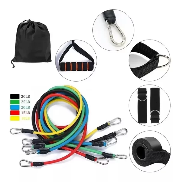 Kit Elástico Extensor para Treino Funcional em Casa - Imagem 2