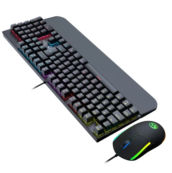 Kit Teclado E Mouse Mecânico Gamer Abnt2 Led Rgb Switch Blue Usb 3200 Dpi Mouse Pad Para Computador Pc Ps4 BK-03 - Imagem 4