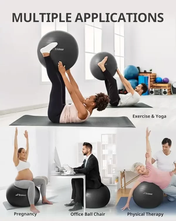 Yoga Ball Exercise Ball 3 Sizes Gym Ball - Imagem 4