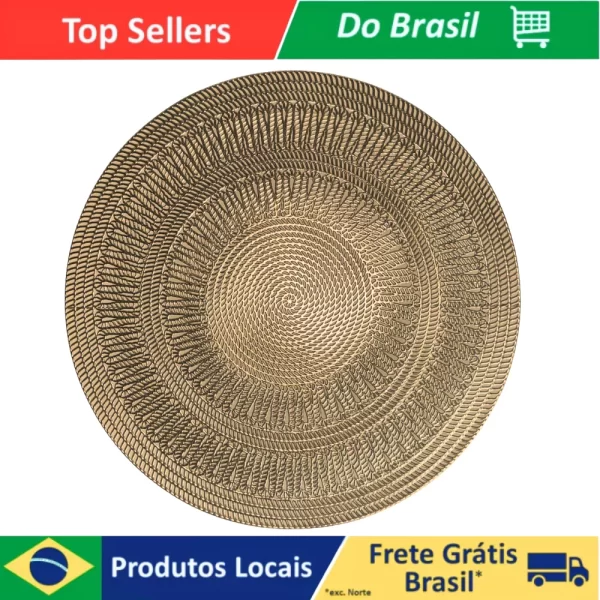 Conjunto 4 Peças Jogo Americano Malha em Tecido Impermeavel Poliester Antiderrapante Jantar Mesa De Cozinha