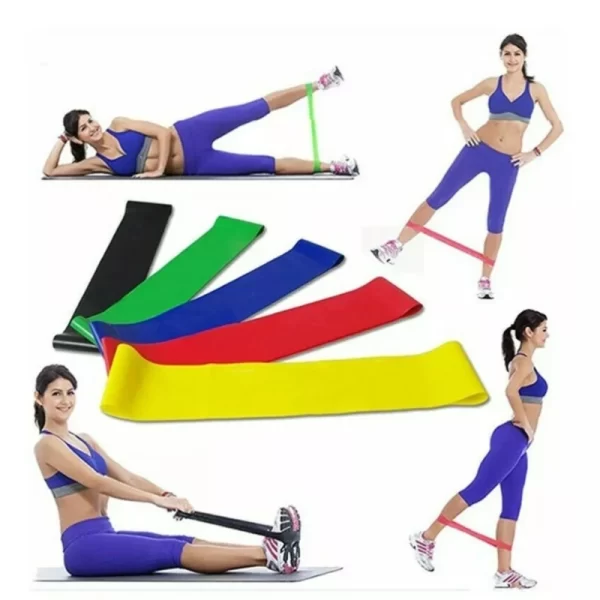 Kit 5 Faixas elásticas Thera Mini Band Fisioterapia Multifuncional Crossfit - Imagem 6