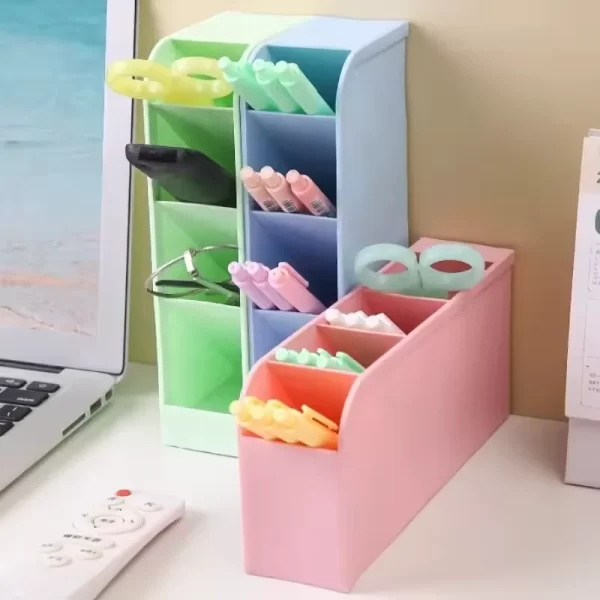 Suporte Caneta Multi-Camada Armazenamento Escova Cosmética Escritório Material Escolar Organizador Compacto Prático Versátil - Imagem 2