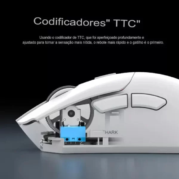 Mouse Gamer Sem Fio Bluetooth 2.4G Attack Shark Recarregável Paw3311 18000 Dpi R1 - Imagem 6
