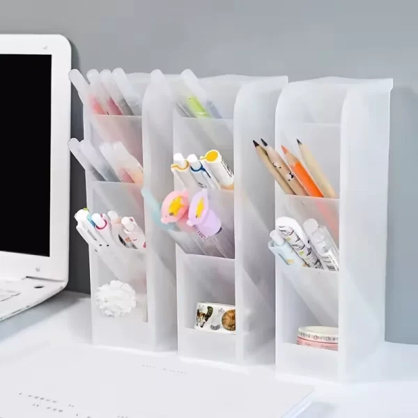 Suporte Caneta Multi-Camada Armazenamento Escova Cosmética Escritório Material Escolar Organizador Compacto Prático Versátil - Imagem 6