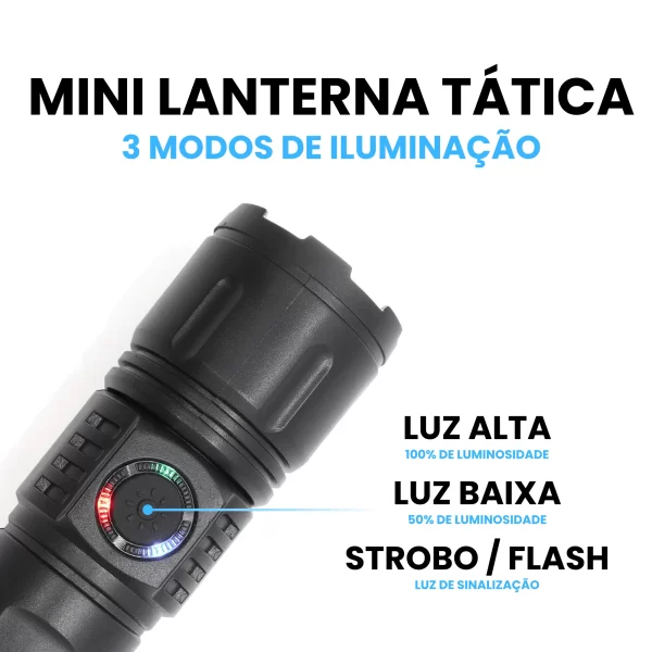 Mini Lanterna Portátil Usb P50led Tática Recarregável Ly005 - Imagem 6