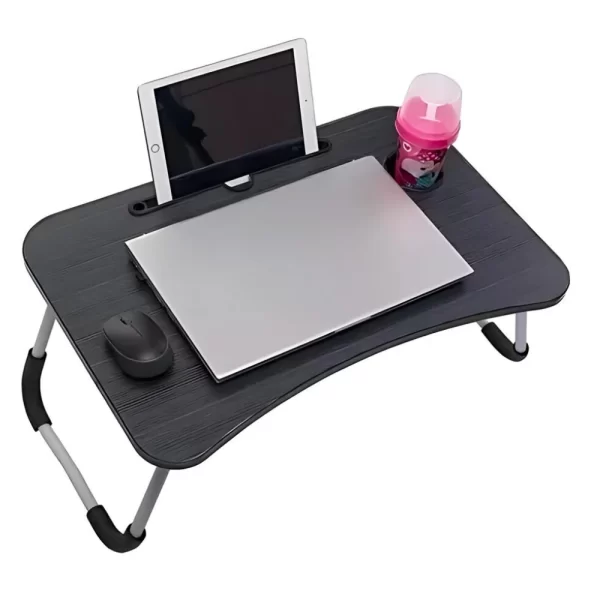 Mesa Dobrável De Madeira Portátil Para Cama Estudo Notebook Lanches Multifunções - Imagem 5