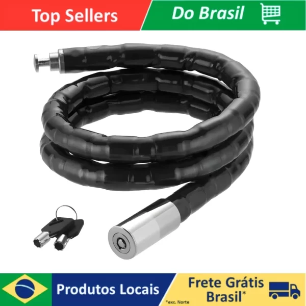 Cadeado Para Moto Bicicleta Bike Corrente Segurança Antifurto Trava Grossa