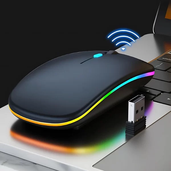 Mouse Wireless Recarregável Led Rgb 2.4 Ghz Sem Fio - Imagem 6