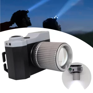 Lanterna de Cabeça LED Recarregável WH818 com Zoom