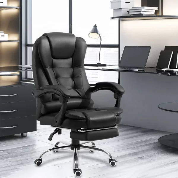 Cadeira De Escritorio Presidente Ergonomica Apoio Para Pés rosa - Imagem 3