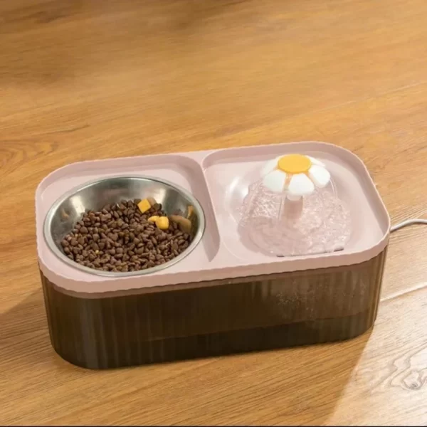 Ultra-Quiet Automatic Cat Water Dispenser, 2 em 1, alimentador de fonte para Pet, cão alimentação tigela, recircular beber, filt - Imagem 3