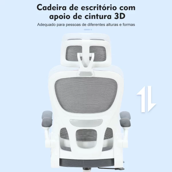 Cadeira para jogos ou escritório com almofada lombar e cervical, ergonômica, ajustável em altura e reclinável,Envio do Brasil - Imagem 5