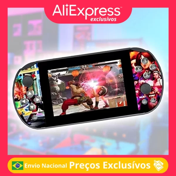Mini Console Vídeo Game Portátil Q3 Retro Jogos PS1 Fliperama Tela Compacta Diversão Móvel Entretenimento Portátil Controle